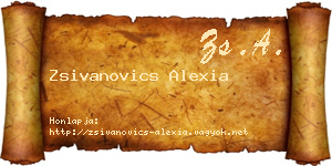 Zsivanovics Alexia névjegykártya
